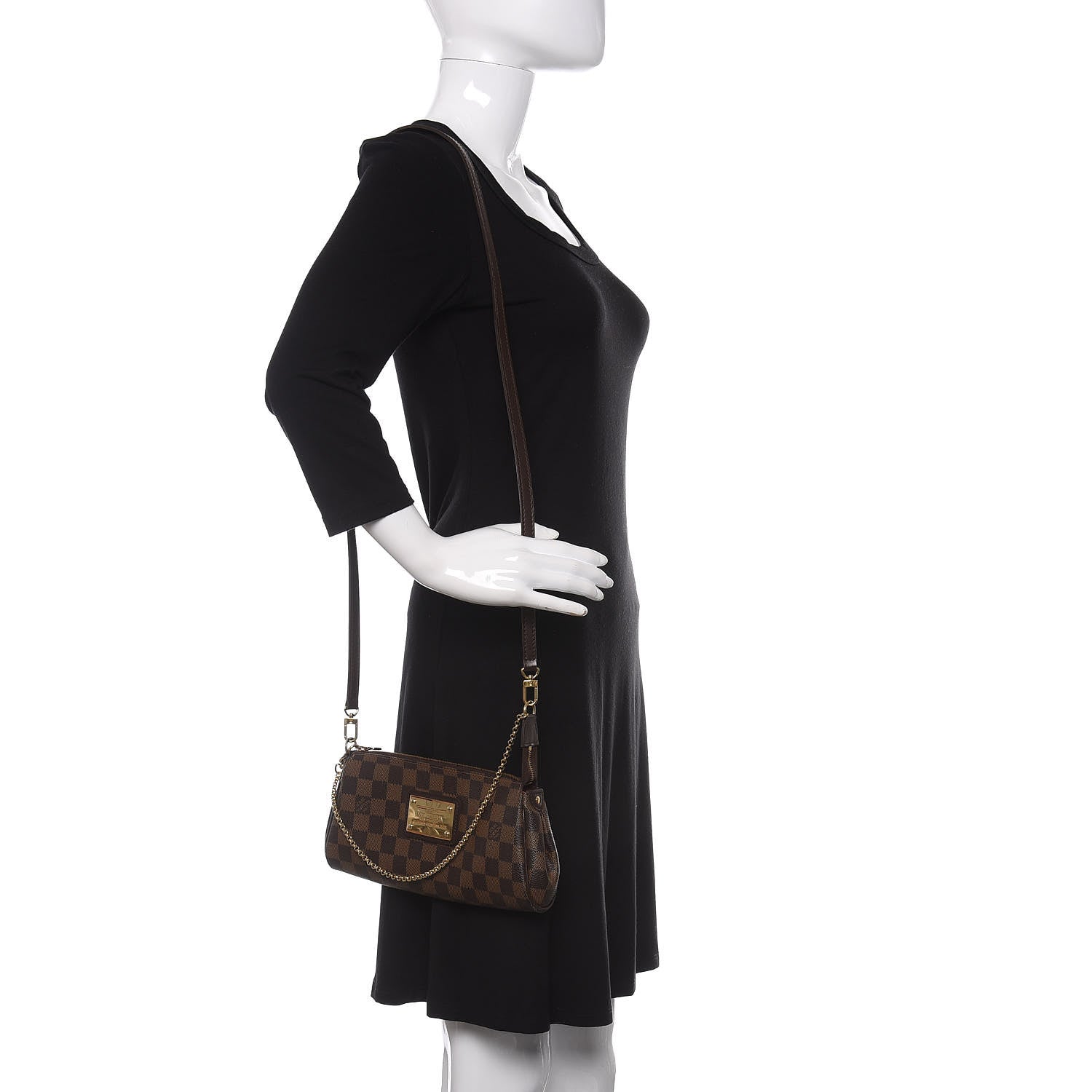 Louis Vuitton Damier Ebene Eva Clutch 2 of 9