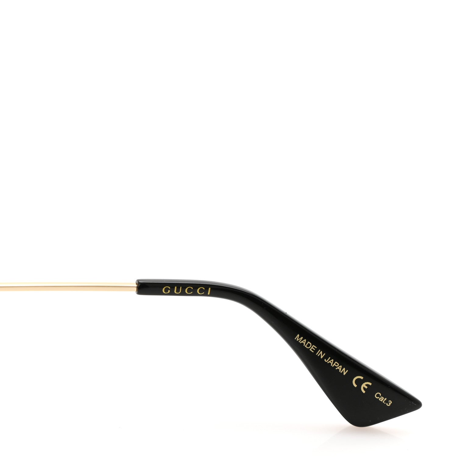 Gucci Metal Rectangular Frame Sunglasses GG0414S Gold Multicolor 6 of 7