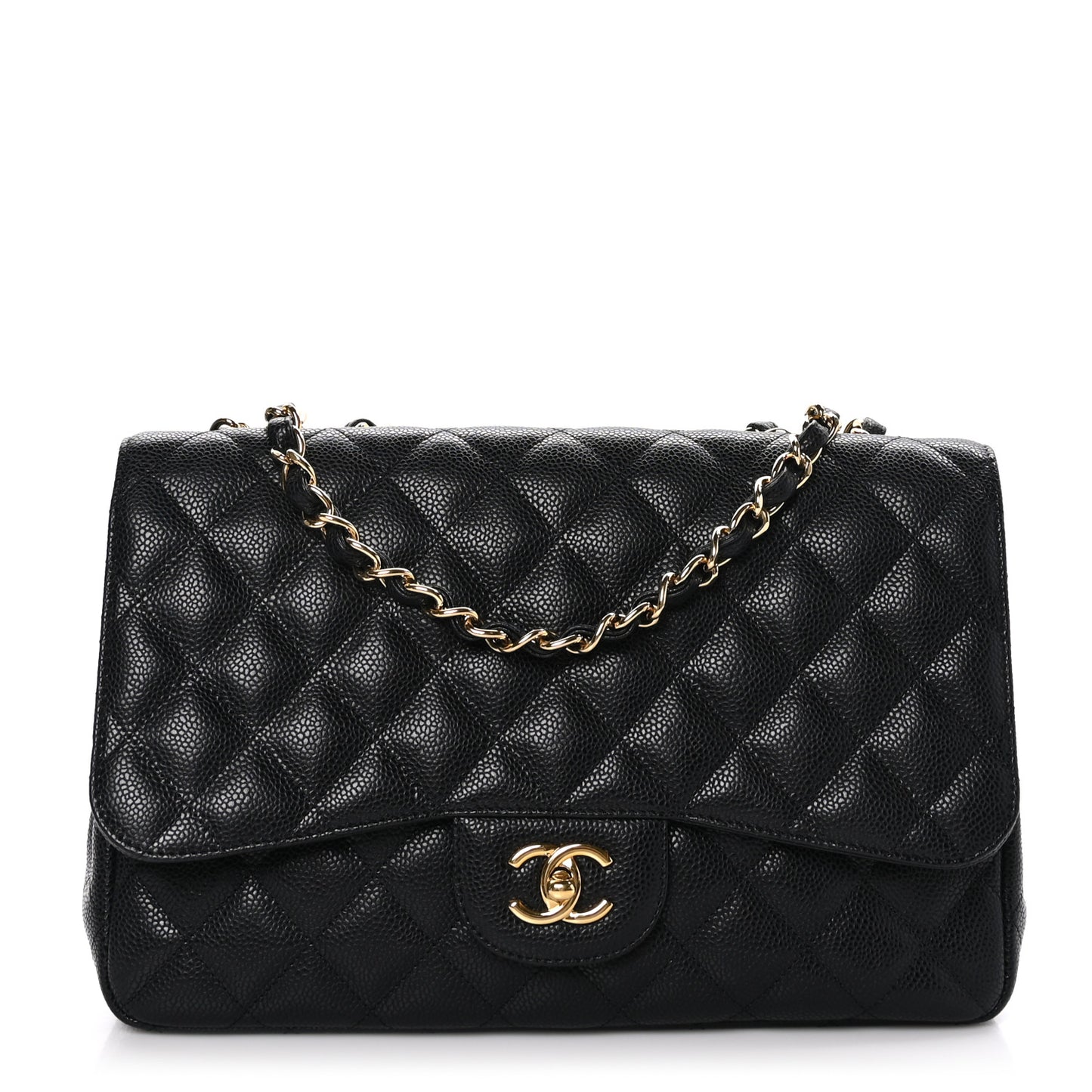 Caviar Quilted Jumbo Single Flap Black