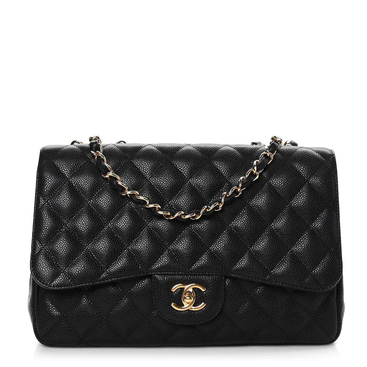 Chanel Caviar Quilted Jumbo Single Flap Black 1 of 9