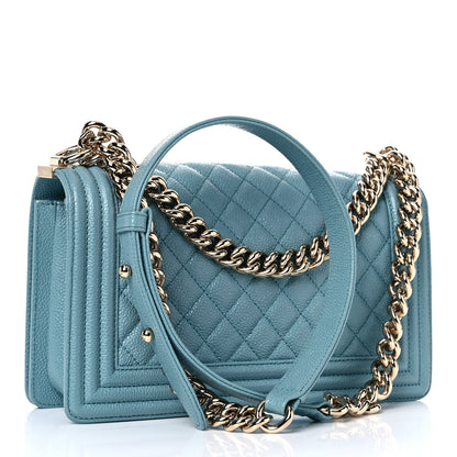 Chanel Caviar Quilted Medium Boy Flap Light Blue 3 of 10