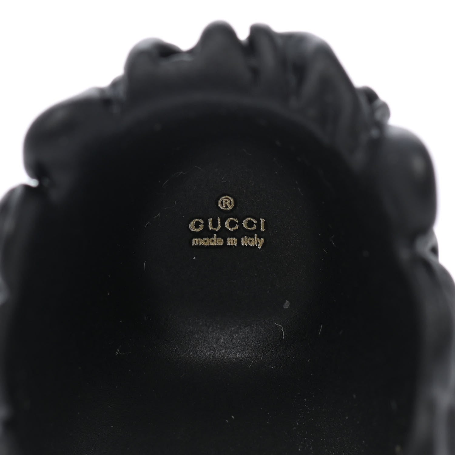 Gucci Glass Pearl Lion Head Ring 8 Black Pink 4 of 6