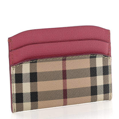 Burberry Soft Grain Calfskin Haymarket Check Izzy Card Case Pink 3 of 9