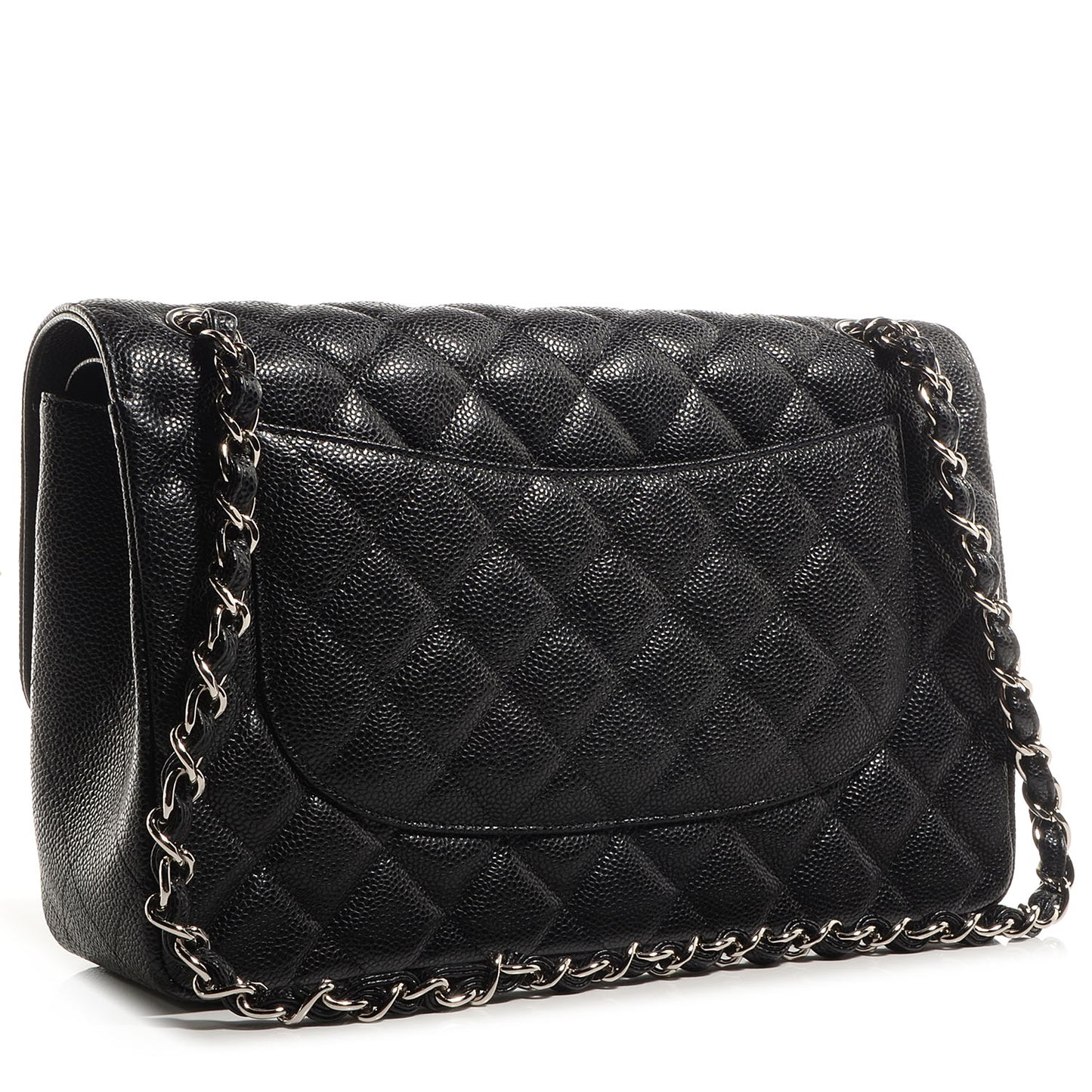 Caviar Quilted Jumbo Double Flap Black