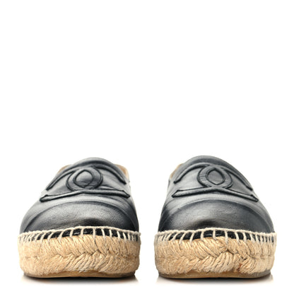 Chanel Lambskin CC Espadrilles 36 Black 3 of 11