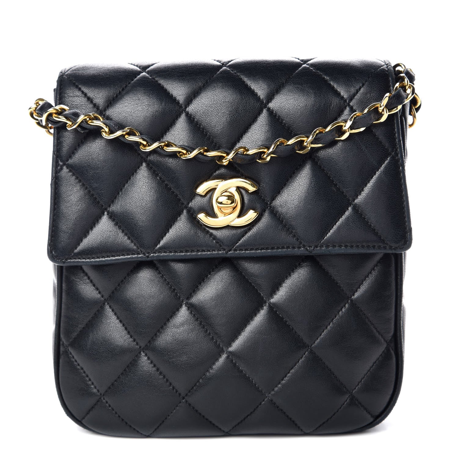 Chanel Lambskin Quilted Mini Flap Black 1 of 13