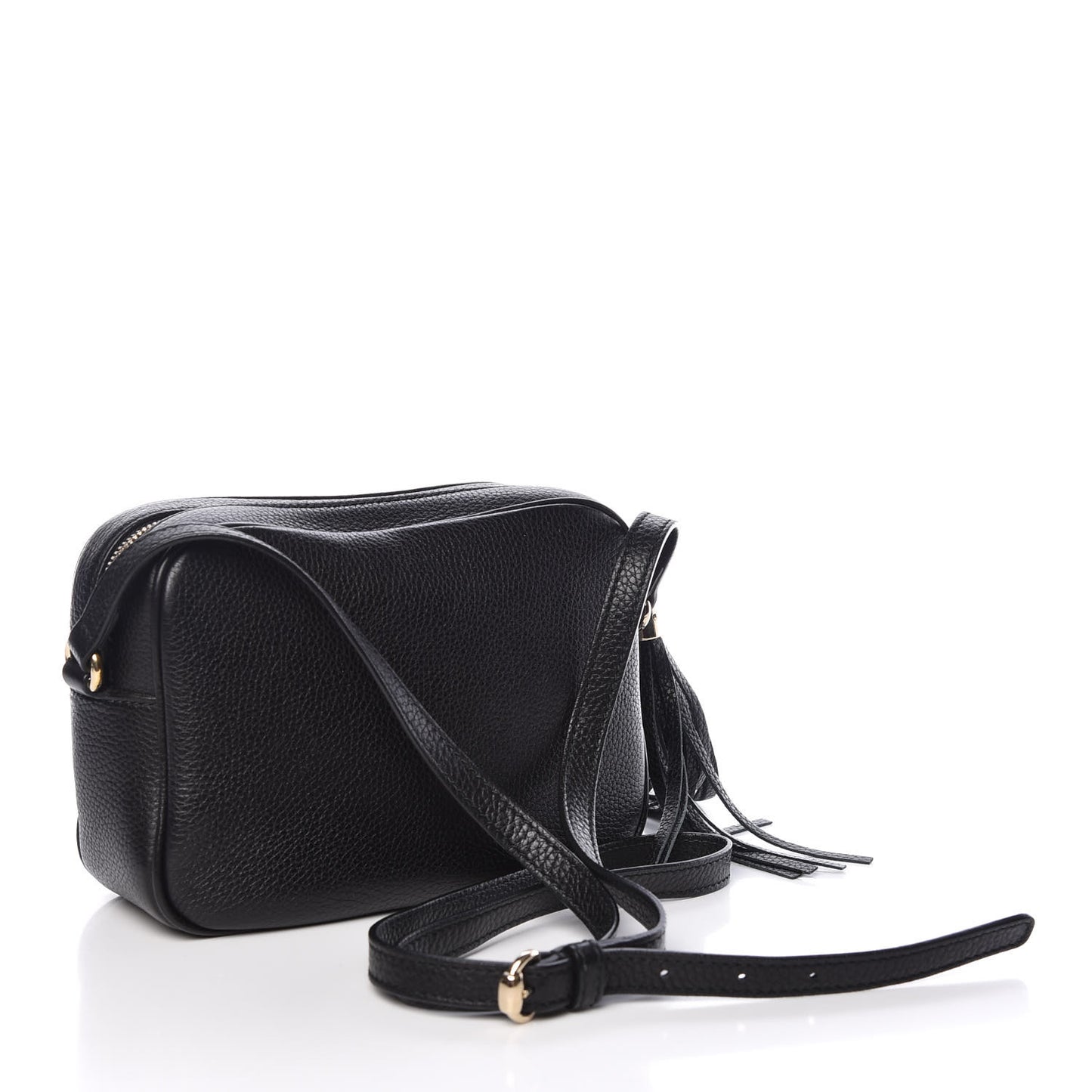 Pebbled Calfskin Small Soho Disco Bag Black
