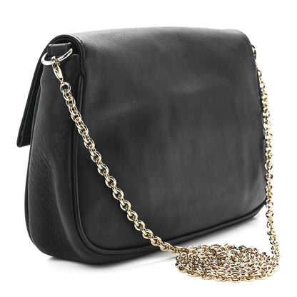 Fendi Vitello Flamingo Enamel Fendista Pouchette Crossbody Black 2 of 11