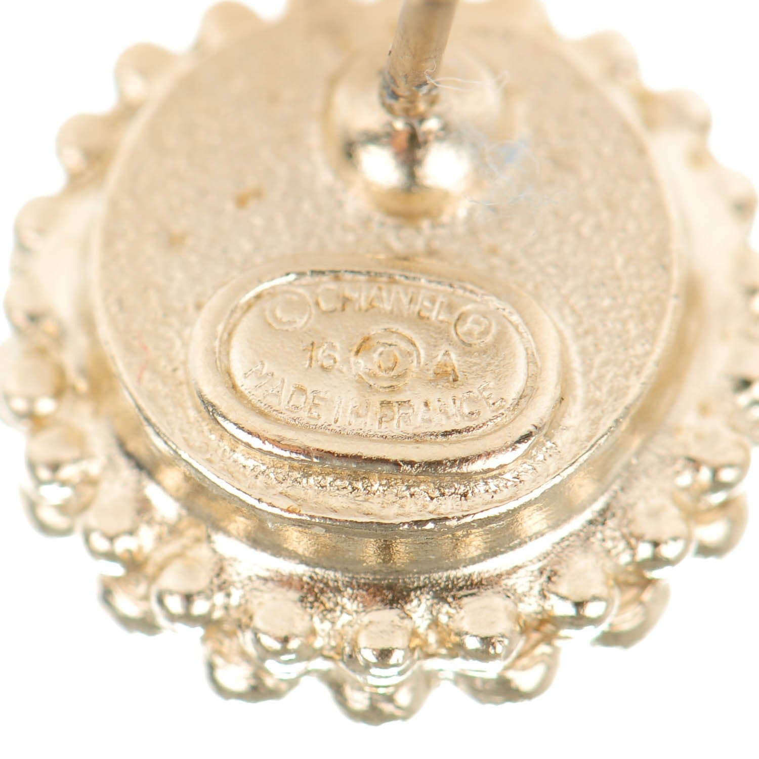 Chanel Pearl Crystal CC Earrings Gold 4 of 5