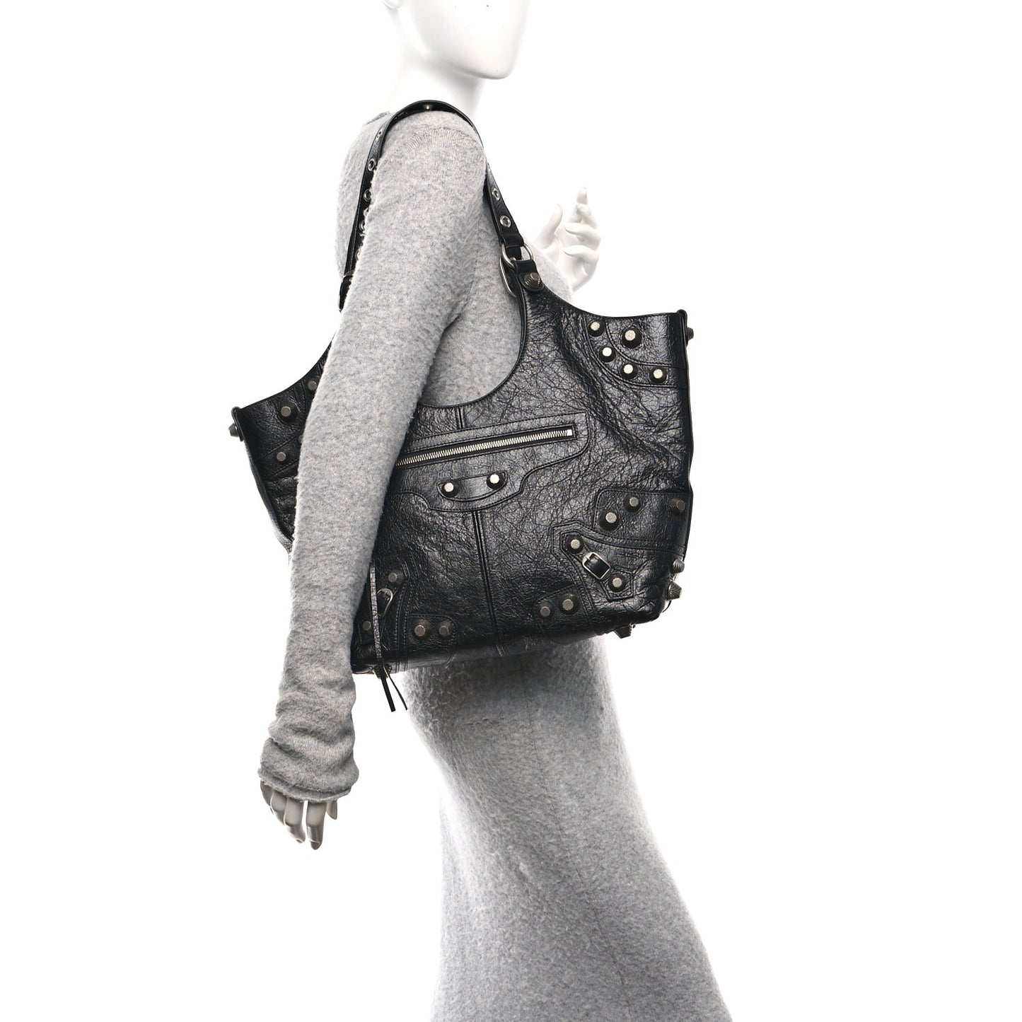 Agneau Arena Medium Le Cagole Carry All Bag Black
