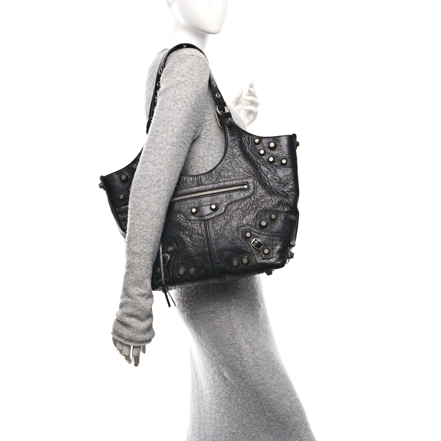 Balenciaga Agneau Arena Medium Le Cagole Carry All Bag Black 2 of 10