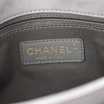 Chanel Iridescent Calfskin Triple Stitched Flap Grey 6 of 14