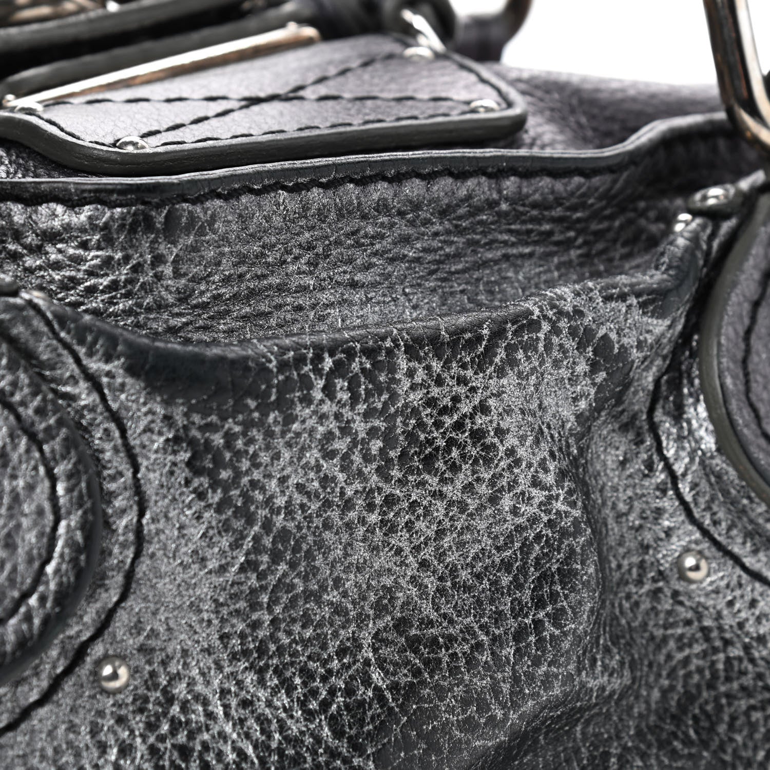 Chloe Metallic Calfskin Medium Paddington Satchel Silver 9 of 22