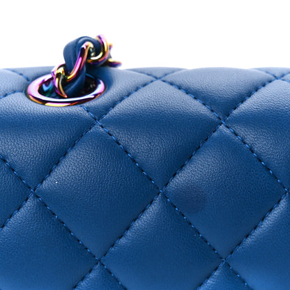 Chanel Lambskin Quilted Mini Rectangular Flap Blue Purple 12 of 13