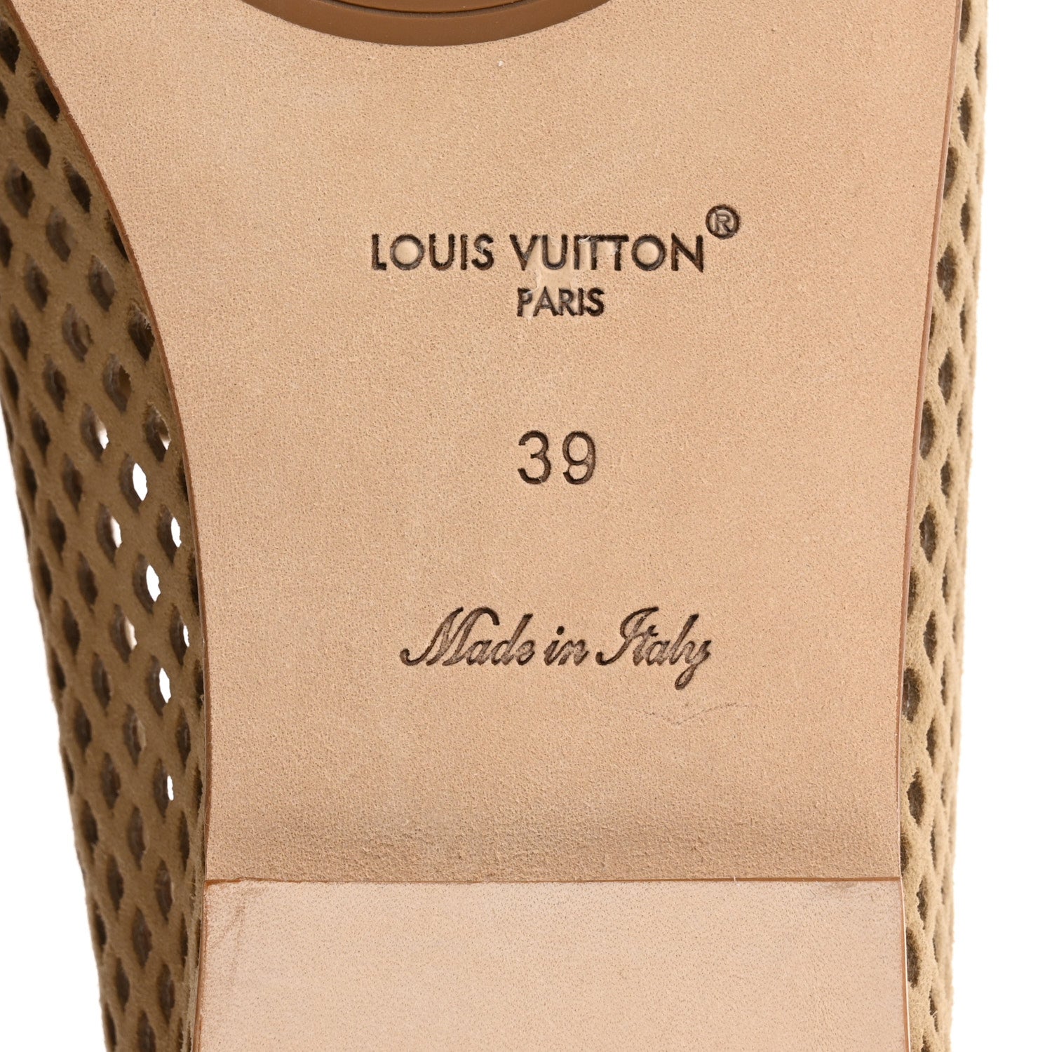 Louis Vuitton Suede Perforated Soho Flat Loafer 39 Beige 8 of 8