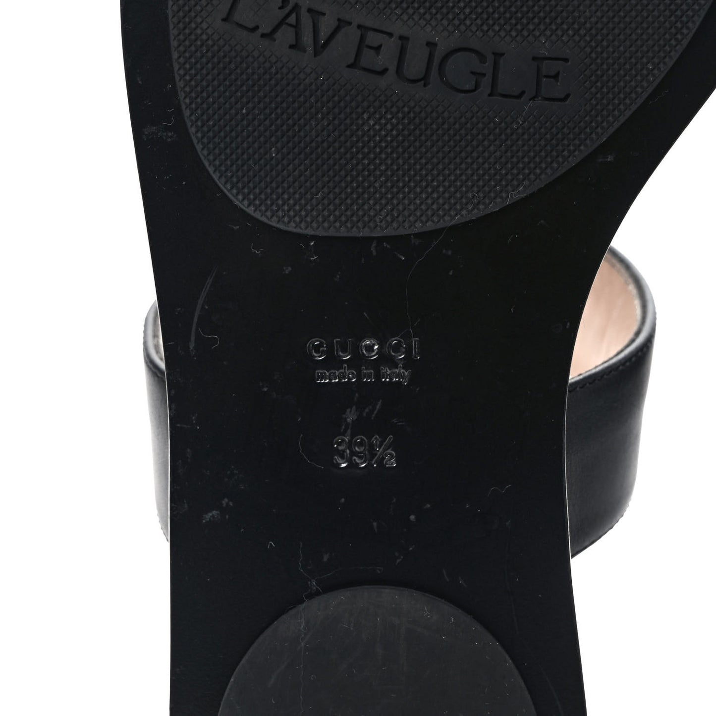 Calfskin GG Marmont Thong Sandals 39.5 Black