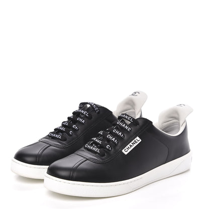 Chanel Calfskin CC Womens Sneakers 38 Black 3 of 9