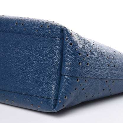 Chanel Perforated Grained Calfskin Small Shopping Tote Navy 9 of 9