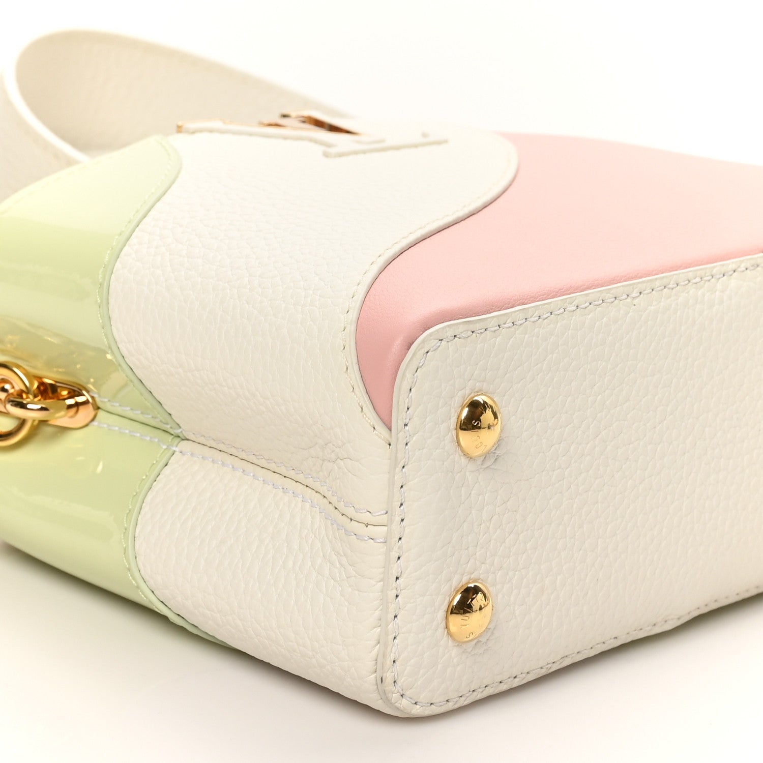Louis Vuitton Taurillon Calfskin Patent Gelato Mini Capucines Fraise Pink 8 of 9