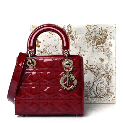 Christian Dior Patent Cannage Small Lady Dior Cherry Red 10 of 10