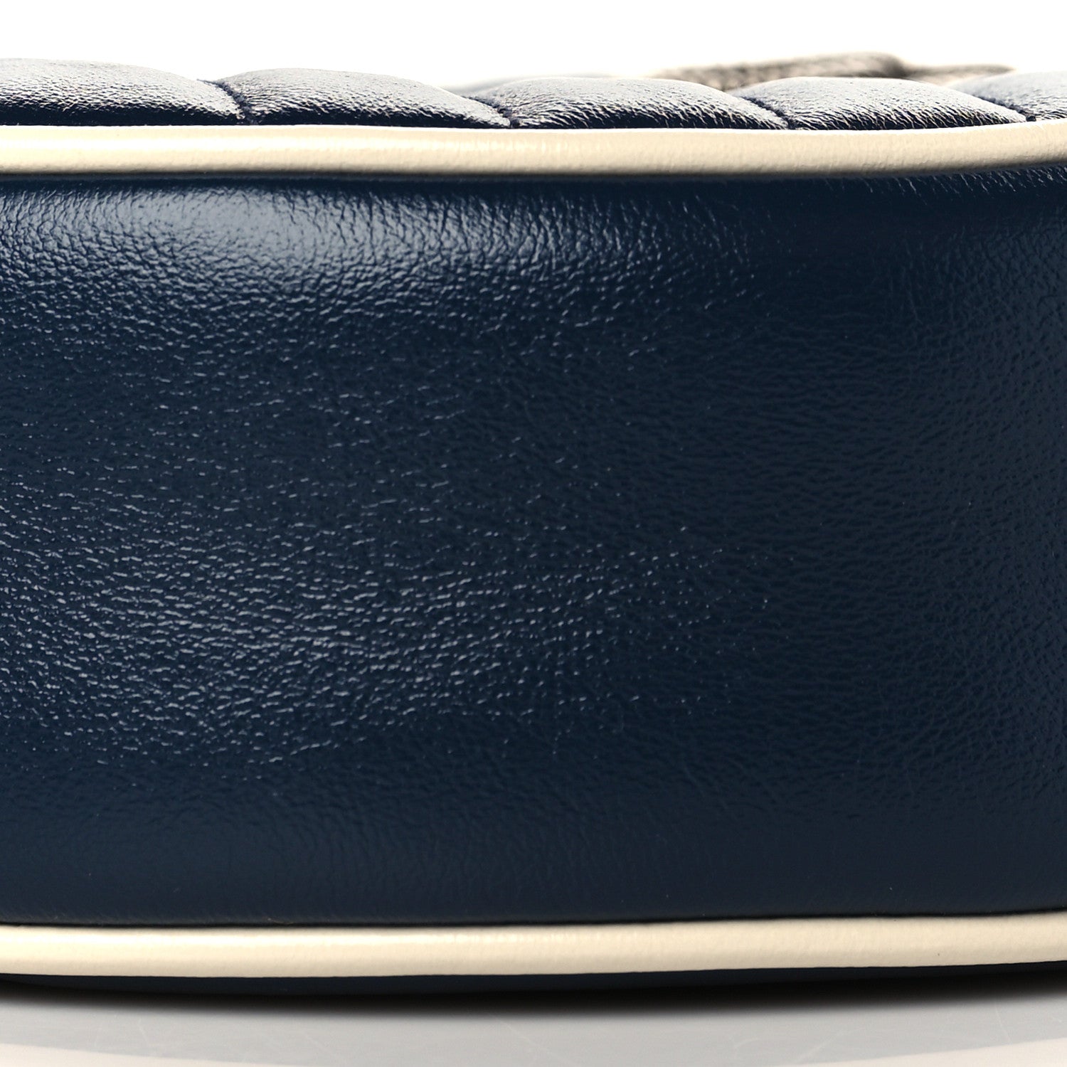Gucci Azalea Calfskin Matelasse Diagonal Mini Torchon GG Marmont Round Shoulder Bag Blue Agata Mystic White 10 of 10