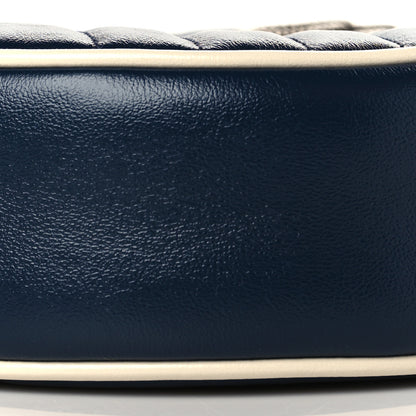 Gucci Azalea Calfskin Matelasse Diagonal Mini Torchon GG Marmont Round Shoulder Bag Blue Agata Mystic White 10 of 10