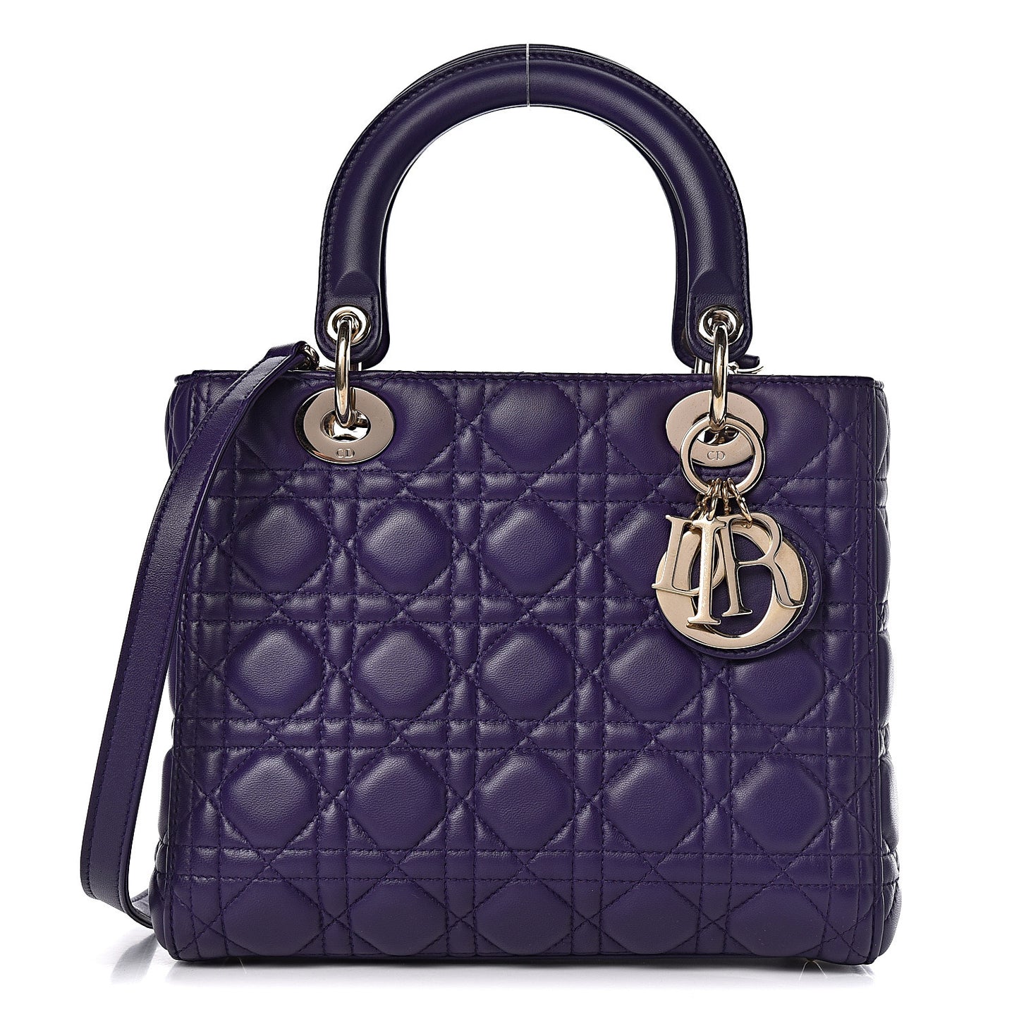 Lambskin Cannage Medium Lady Dior Purple