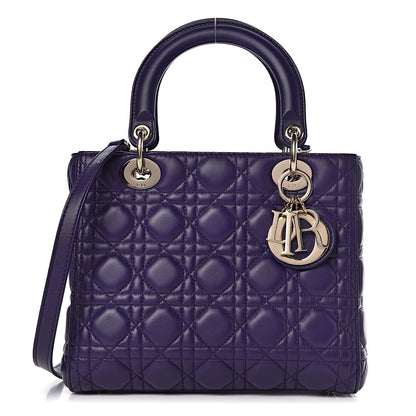 Christian Dior Lambskin Cannage Medium Lady Dior Purple 1 of 11