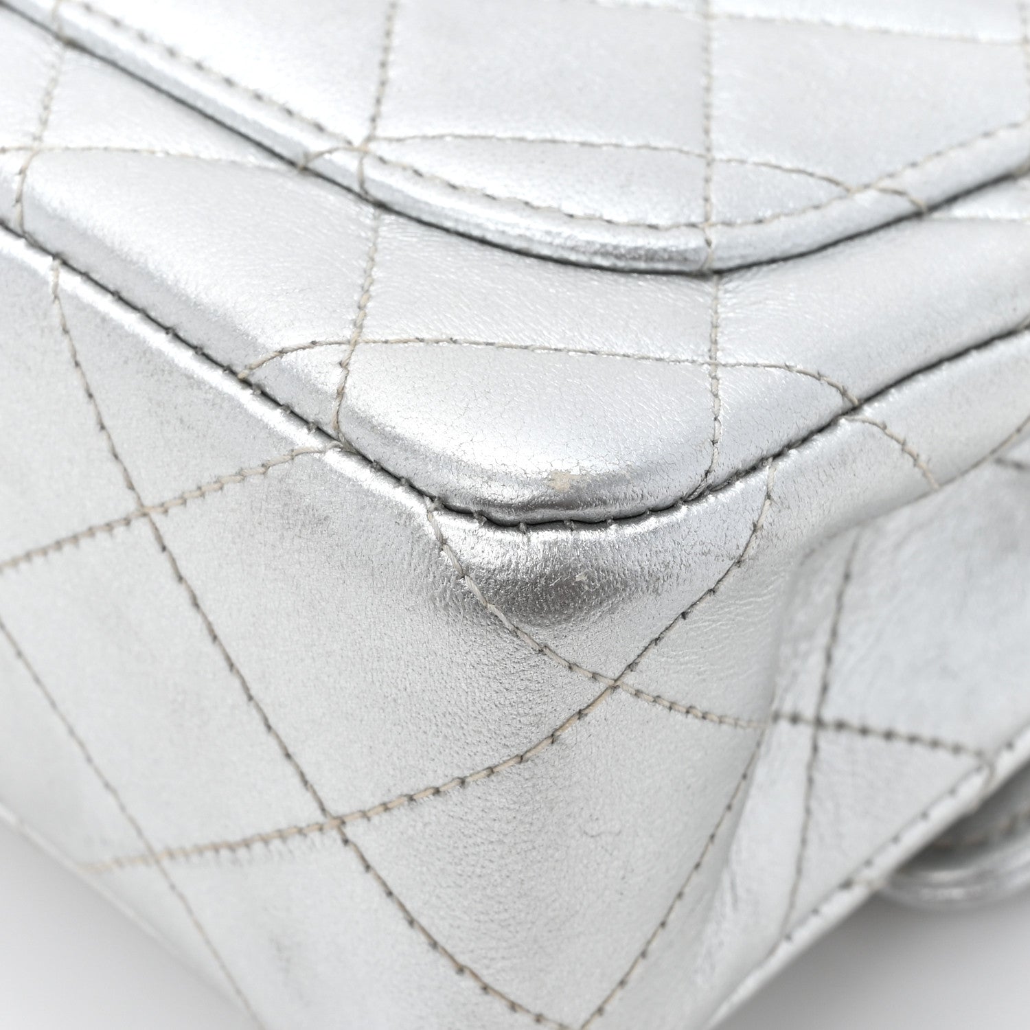 Chanel Metallic Lambskin Quilted Mini Kelly Silver 14 of 17