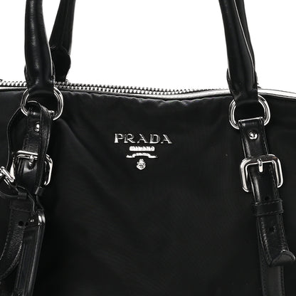 Prada Tessuto Nylon Calfskin Dome Satchel Black 7 of 11