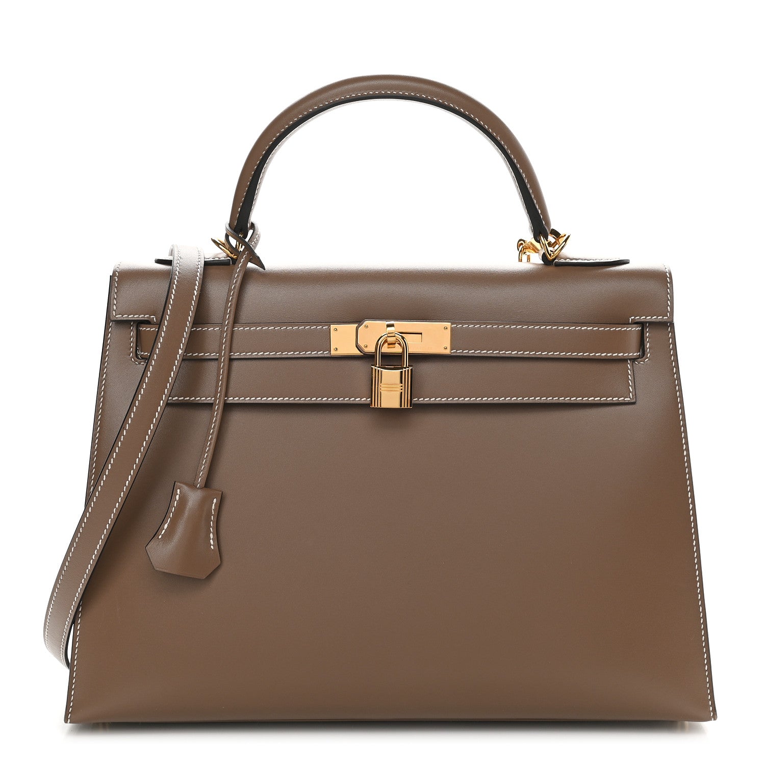 Hermes Tadelakt Sellier Kelly 32 Etoupe 1 of 10