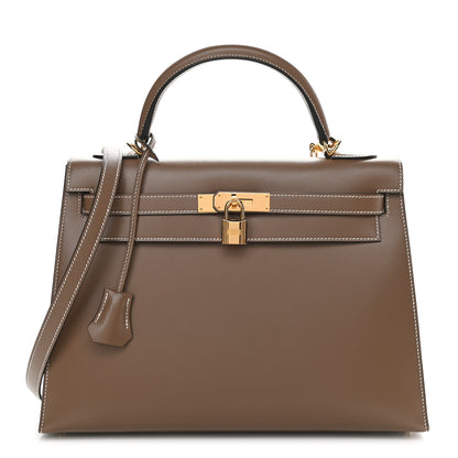 Hermes Tadelakt Sellier Kelly 32 Etoupe 1 of 10