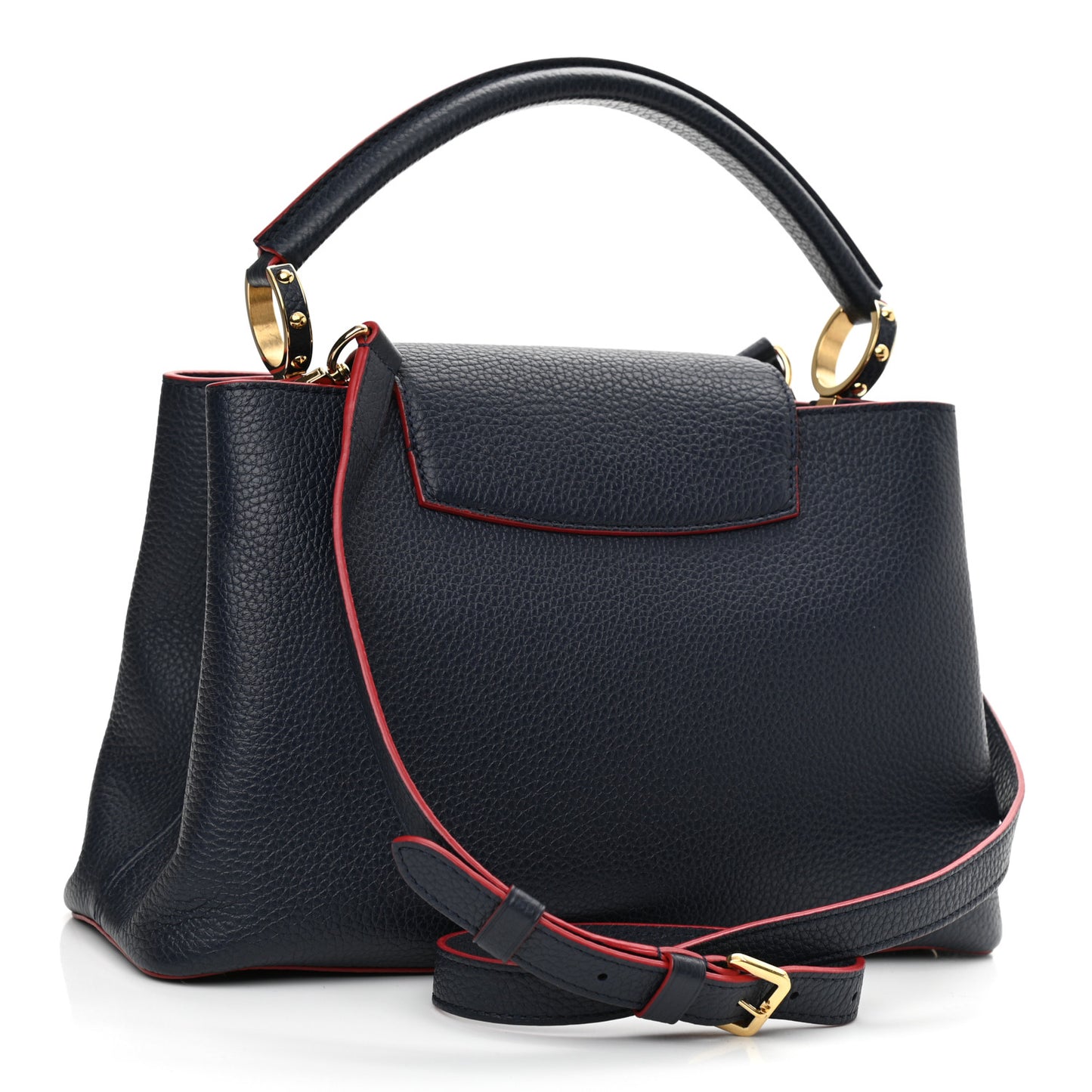 Taurillon Capucines PM Marine Rouge