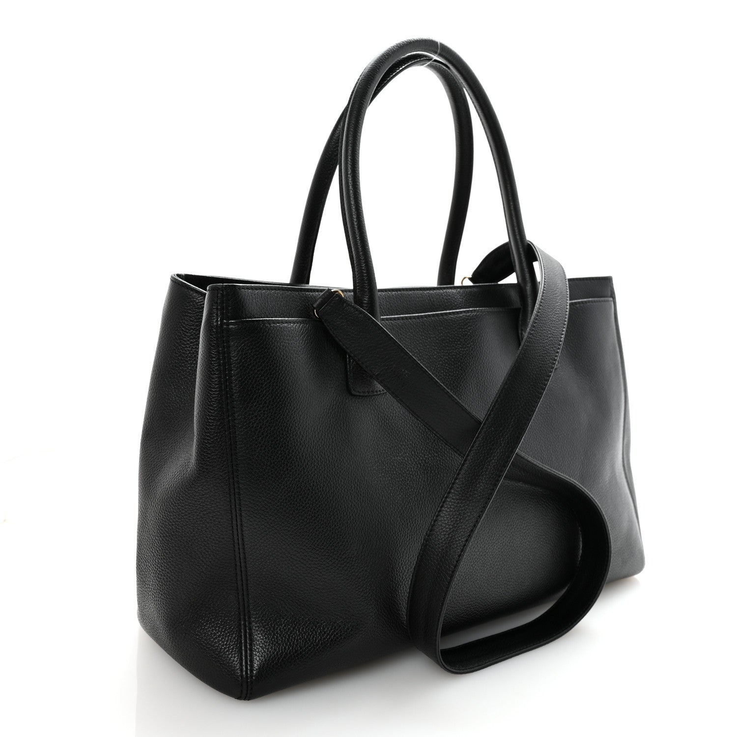 Chanel Calfskin Cerf Executive Shopper Tote Black 3 of 11