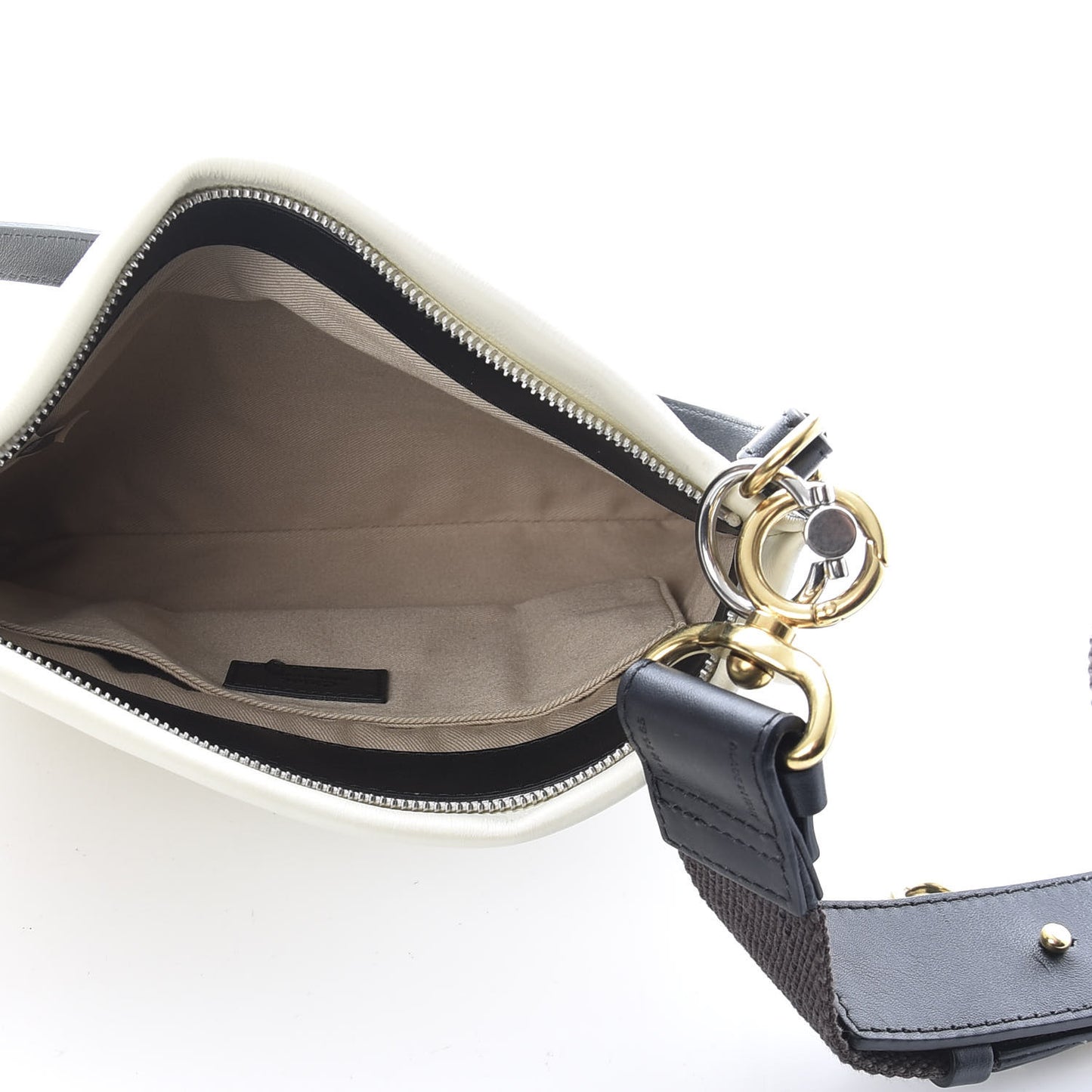 Smooth Calfskin Medium Roy Clutch Natural White
