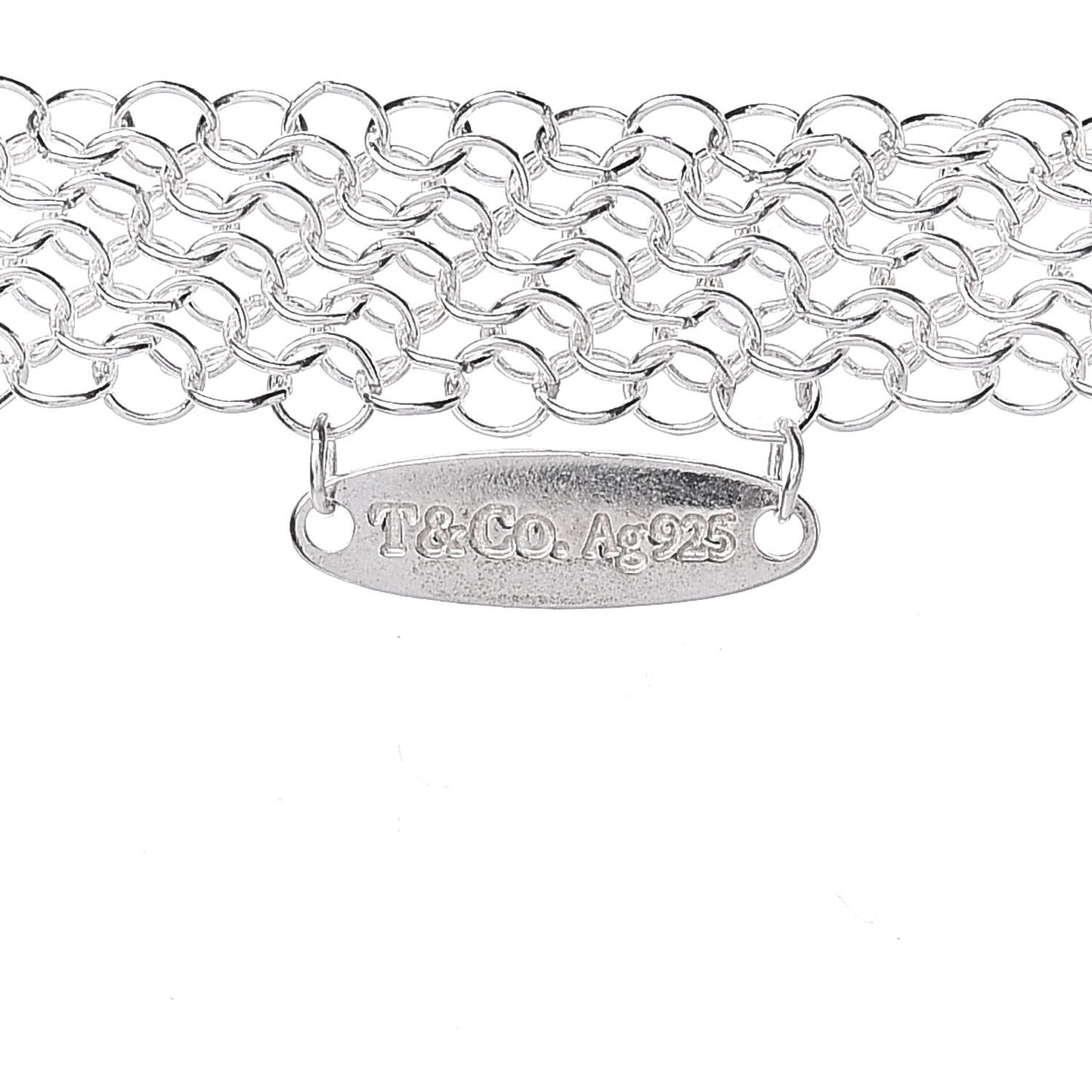 Sterling Silver 36mm Elsa Perretti Open Heart Mesh Necklace