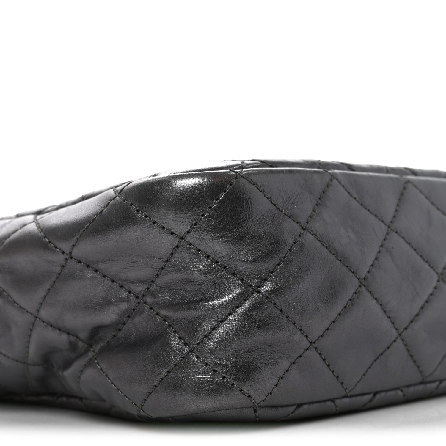 Chanel Metallic Aged Calfskin Quilted Medium Reissue Camera Case Dark Silver 9 of 10
