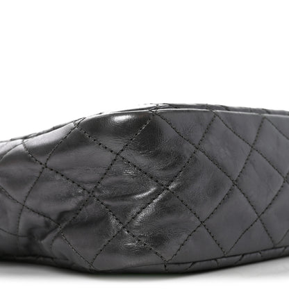 Chanel Metallic Aged Calfskin Quilted Medium Reissue Camera Case Dark Silver 9 of 10