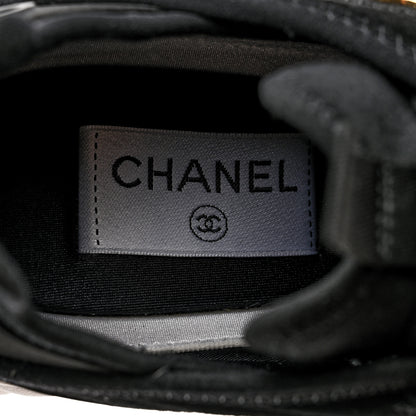 Chanel Velvet Calfskin Mixed Fibers CC Sneakers 38 Black 7 of 9