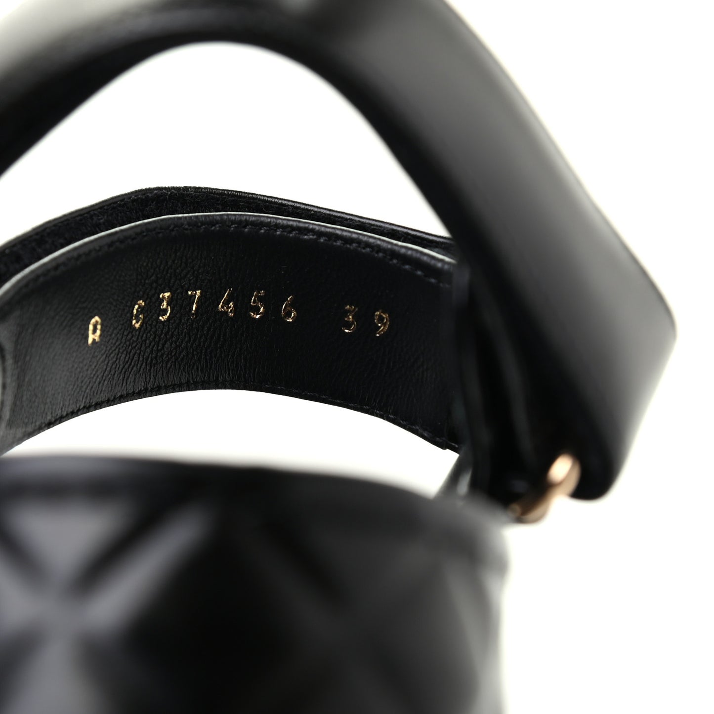 Shiny Calfskin Logo Platform Sandals 39 Black
