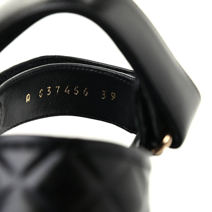 Chanel Shiny Calfskin Logo Platform Sandals 39 Black 6 of 6