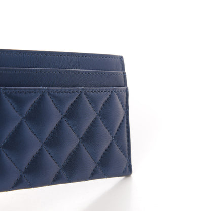 Chanel Metallic Lambskin Quilted Boy Card Holder Blue 11 of 12