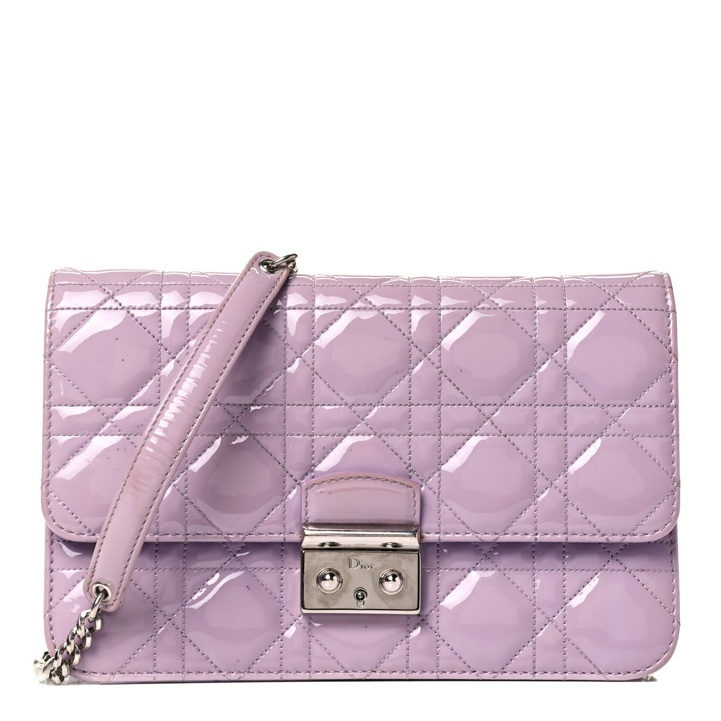 Patent Cannage Miss Dior Promenade Pouch Lilac