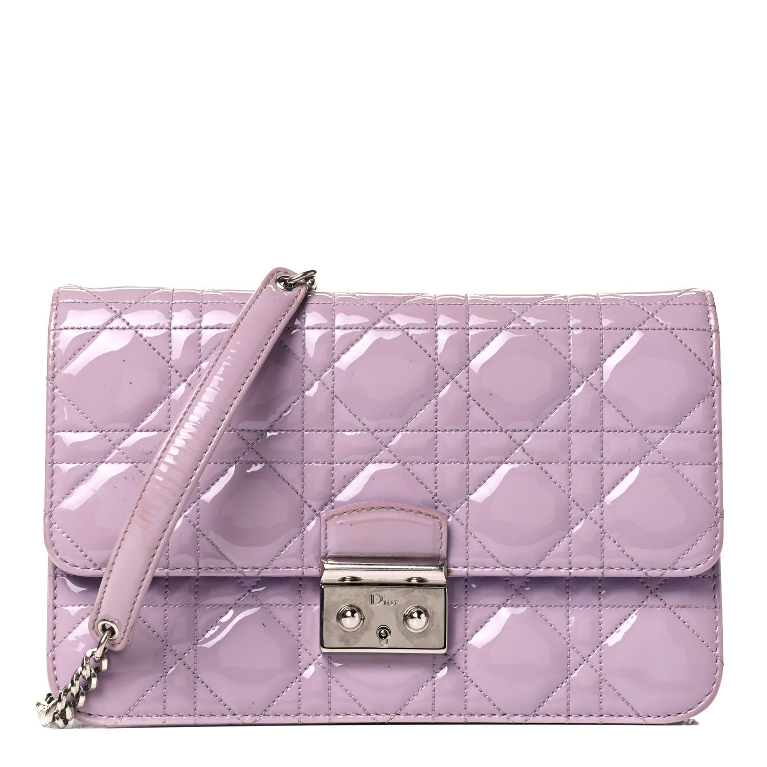 Christian Dior Patent Cannage Miss Dior Promenade Pouch Lilac 1 of 4