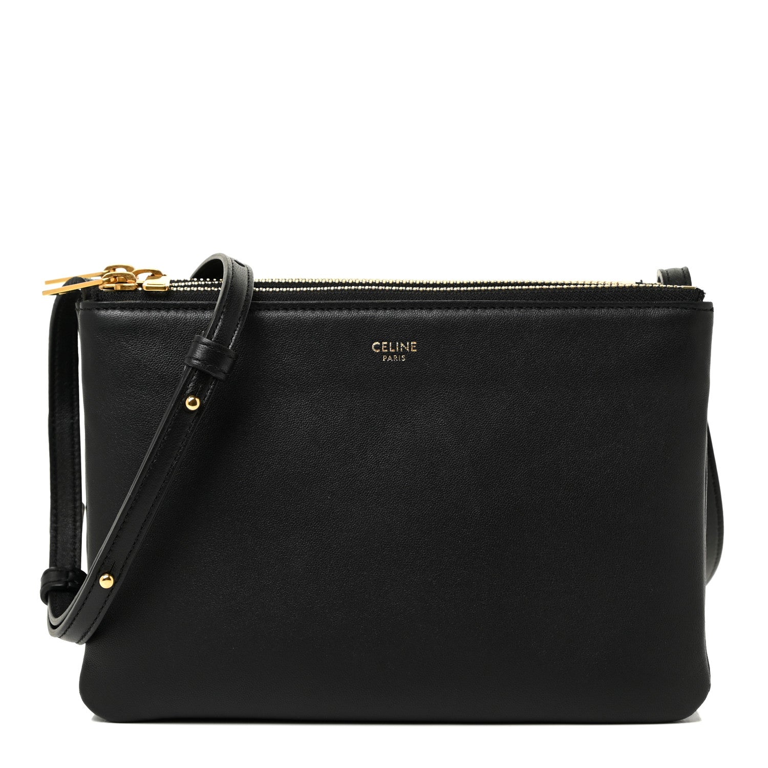 Celine Lambskin Small Trio Crossbody Bag Black 1 of 11