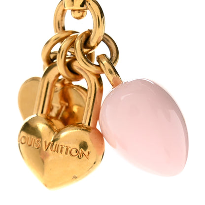 Louis Vuitton Micro Charms LV Heart Bag Charm Key Holder Gold 3 of 4