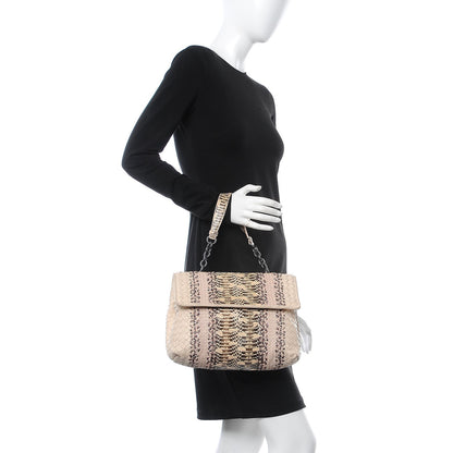 Bottega Veneta Python Nappa Intrecciato Olimpia Bag Natural 2 of 18