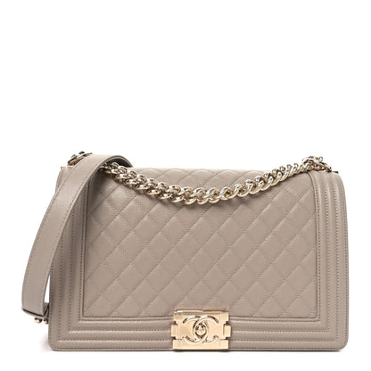 Chanel Caviar Quilted New Medium Boy Flap Dark Beige 1 of 11