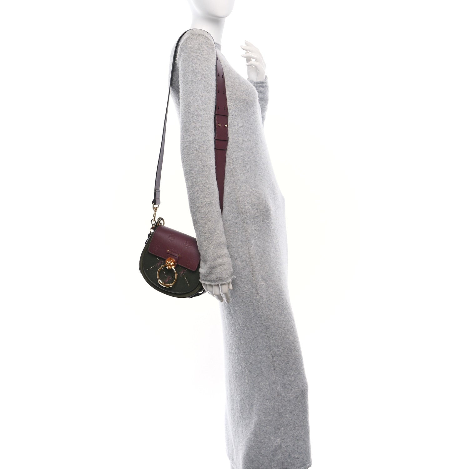 Chloe Calfskin Little Horses Embroidered Baroque Small Tess Bag Deep Forest 2 of 10