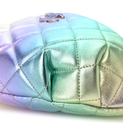 Chanel Gradient Metallic Lambskin Quilted Walking Mood Waist Bag Fanny Pack Pink Purple Green 9 of 9